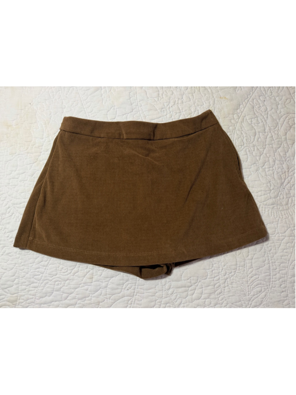 Altar’d State Brown Ribbed Mini Skort Small Corduroy Look